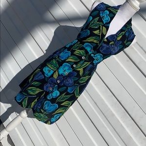 Vintage bold floral tie back babydoll dress